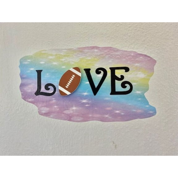 3D Bedroom Wall Decal Sticker For Boys Custom Designs With 3D Football Word Love Lettering With Cute 3D Football - Love Easily Applied And Removable - Size: 16 In X 7 In