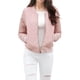 thumbnail image 4 of Chaqueta bomber acolchada con cremallera y mangas largas raglán para mujer con bolsillos Rosa XL, 4 of 5