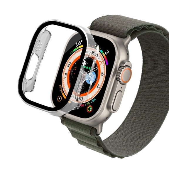 2WIN2BUY Apple Watch Case for Apple Watch Series 8 Ultra 49mm, Watch Protector with Hard PC&Tempered Glass Screen Protector, 360 Protective Cove(CLEAN)