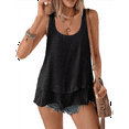 thumbnail image 3 of Camiseta Sin Mangas Holgada con para Mujer, Cuello Redondo, Sin Mangas, Informal, para Vacaciones, Color Negro, Talla S, 3 of 9
