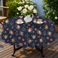 thumbnail image 4 of Pioneer Flower Floral Print Pattern Round Tablecloth 60 X 60 Inch, Wrinkle Resistant Wipeable Table Cloth for Kitchen Dining Picnic Patio Party, 4 of 6