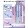 thumbnail image 6 of Four Candies 36PCS Aesthetic Supplies, Mechanical Pencil Set 0.5mm, 0.7mm, 0.9mm & 2.0mm with 624 Lead Refills, for Writing & Drawing, Ideal Stationary Set Gift (Purple, 6 of 8