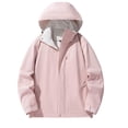 thumbnail image 2 of IUYRTFE Women's Hooded Zip Up Outdoor Jacket Lightweight Windbreaker with Pockets for Hiking and Daily Wear, 2 of 5
