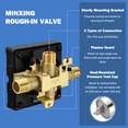 thumbnail image 3 of R10000-UNWS Shower Valve Compatible with Delta Shower Trim Kits Universal Tub and Shower Valve Body for Tub Faucet Trim Kits, Single Or Dual Function Shower(with Screwdriver Stops), 3 of 4