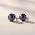 thumbnail image 6 of Yami Classic Saltwater Cultured Black Pearl Earrings Pearl Studs with 925 Sterling Silver Mother's Day Jewelry for Women 8-8.5mm, 6 of 10