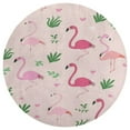 thumbnail image 3 of Flamingo Pattern Floral Medallion Round Rug - Small Round Area Rug, Soft Non-Slip Machine Washable Bedroom Mat Indoor Accent Entry Carpet for Office Desk Dorm Hallway, 3 of 6