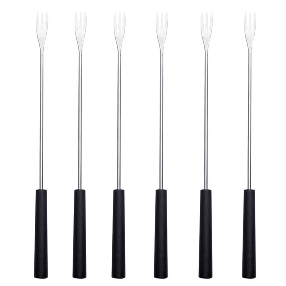 Piwvid 6 Pcs Fondue Forks Stainless Steel Fondue Forks Long Forks Cheese Fondue Forks with Heat Resistant Handle for Roast Meat Chocolate Dessert Cheese Marshmallows