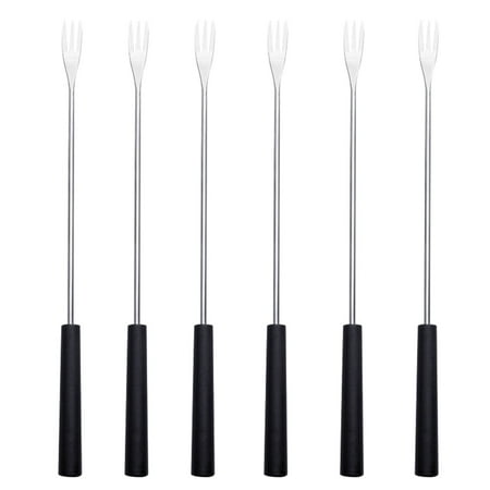 

Kiqiang Bakeware Lightning Deal of the Day Prime Today Only Clearance Kitchen Stainless Steel Chocolate Hot Pot fork Six Piece Set Plastic Handle Fruit fork Western Style Hot Pot fork