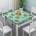 thumbnail image 3 of Cute Green Hedgehog Pattern Square Fitted Tablecloth with Elastic Edge,Square Table Cover,Washable Elastic Table Cover for Home Kitchen Party Decor 34"x34", 3 of 6
