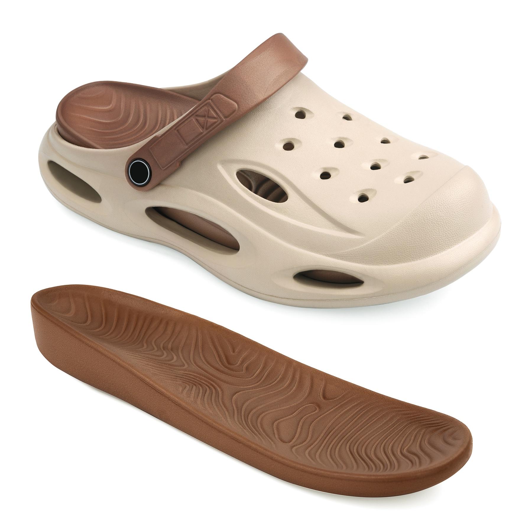 Vonmay Men's EVA Clog Sandals Removable Insole Beige photo 3