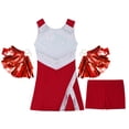 thumbnail image 5 of YONGHS Kids Girls Cheerleading Halloween Outfits Sequins Dance Dress+Shorts+Pom Poms, 5 of 7
