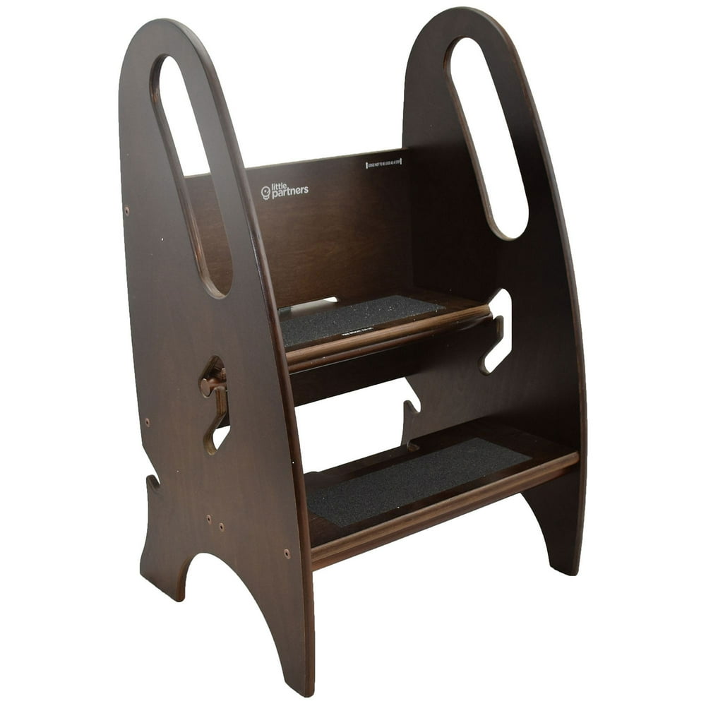 Little Partners Growing Adjustable Height Wooden Step Stool, Espresso