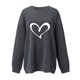 thumbnail image 2 of Gibobby Temperamento Pullover Top Sudadera con capucha de manga larga con cuello redondo y estampado de amor para el día de San Valentín al libre para mujer 1 (Gris, XL), 2 of 4