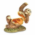 thumbnail image 3 of Bejeweled Pewter Multi Color Enamel Finish MELLOW Sloth Trinket Box, 3 of 5
