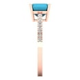 thumbnail image 3 of Clara Pucci 14K Rose Gold Solid Gold Turquoise Solitaire with Accents Anniversary Ring for Women - 2.7 cttw Cushion Cut, 3 of 7