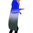 thumbnail image 3 of Olyvenn Womens Gradient Fall Fashion Jacket Tie Dye Long Trench Coat Cotton Fleece Warm Hoodies Jackets Outwear Blue S, 3 of 5