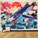 thumbnail image 1 of ZHAOCHENG Tapiz JaponésUkiyo-e(150cmx130cm)Papel PintadoOlaMarKoiBallena GrandePuesta De SolAnimalPaisajeTapizDecorativoSala De Estar, 1 of 5