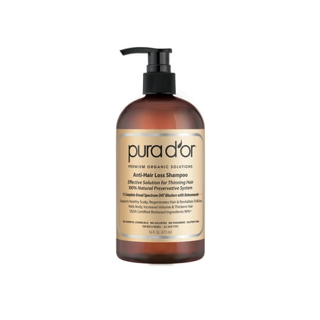 Pura D'or Premium Organic Anti-Hair Loss Shampoo, 16 Fl (The Best Organic Shampoo For Hair Loss)