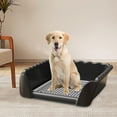 thumbnail image 5 of TOOYFUL Dog Toilet with Removable Post Compact Pet Litter Pan Portable Easily Clean Potty Trainer Training Potty Tray for Rabbit Indoor Puppy Black, 5 of 9