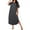 Dark Gray, variant on Avidlove Women's Nightgowns Long Sleepshirt Short Sleeve Oversized Nightdress Sleepwear V Neck Houese Dress Loungwear