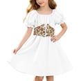thumbnail image 2 of Girls' Renaissance Two Piece Dress Floral Cinch Belt Off Shoulder Puff Sleeve Flared A Line Skirt Vintage Cosplay for Girls 3-12Y, Halloween Costumes for Girls White 11 Years, 2 of 9