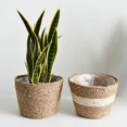 thumbnail image 5 of Black Cesta de almacenamiento de paja hecha a mano de estilo nórdico, maceta para flores de interior y exterior, contenedor de plantas, decoración para el hogar y la sala de estar, 5 of 5