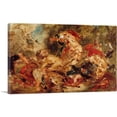 thumbnail image 1 of ARTCANVAS Study for The Lion Hunt 1854 Canvas Art Print by Eugene Delacroix - Size: 12" x 8" (0.75" Deep), 1 of 9