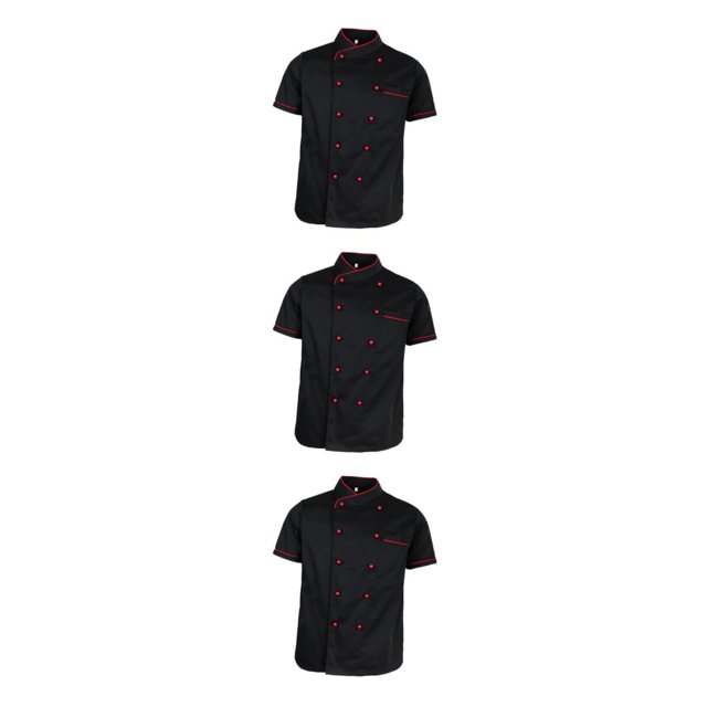 Toystoory Chef Jacket Uniform Short Sleeve Hotel Kitchen Chefwear Coat Cook Type1 NO1
