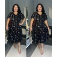 thumbnail image 4 of CASSIE LIZ Womens Dresses Plus Size 3X V Neck Black Floral Maxi Dress Elastic Waist with Pockets Vacation Party Wedding Guest Dress 3XL 22W 24W, 4 of 9