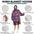 thumbnail image 5 of Wearable Oversized Blanket,Halloween Witch Hats Bats and Pumpkins Wearable Blanket Hoodie for Adults,Cozy Hooded Blankets with Super Pockets,Super Warm Fuzzy Pullover for Women & Men, 5 of 6