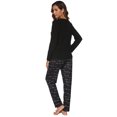 thumbnail image 4 of Cotton Pajamas Sets for Women 2pcs Long Sleeve and Long Pants Pajama Set Cute Print Pajama Set Womens Soft Loungewear Set with Pockets, S-XXL, 4 of 14