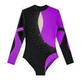 thumbnail image 4 of inhzoy Girls Shiny Rhinestone Gymnastics Leotards Purple 6, 4 of 6