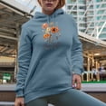 thumbnail image 2 of I Love Fall Most of All with Autumn Flowers Art Merch Gift, Light Blue Hooded Sweatshirt or Hoodie, Medium, 2 of 5