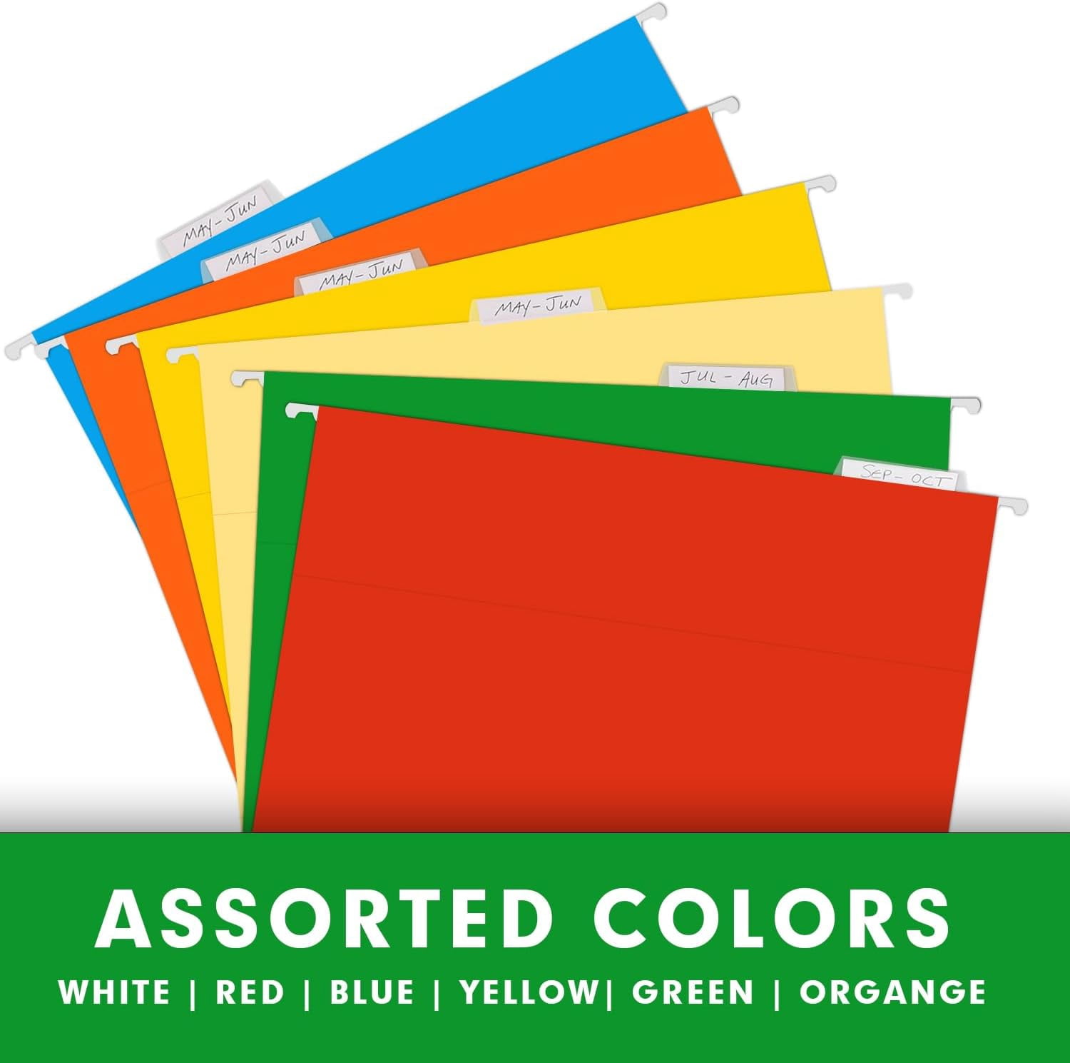 Extra Capacity Hanging File Folders, 30 Pack Letter Size Reinforced Hanging Folders with Heavy Duty 1 Inch Expansion for Bulky Files, Filing Cabinet, Adjustable Tabs, Assorted Colors