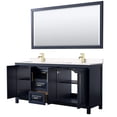 thumbnail image 2 of Wyndham Collection Daria 72" Light Vein Wood Double Bathroom Vanity in Blue/Gold, 2 of 6
