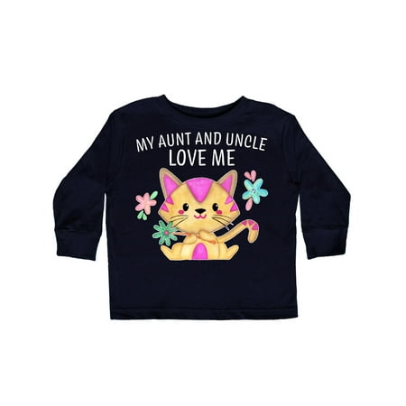 

Inktastic My Aunt and Uncle Love Me with Cute Kitten and Flowers Gift Toddler Boy or Toddler Girl Long Sleeve T-Shirt