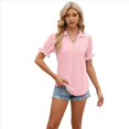 thumbnail image 1 of Blusas Informales Elegantes para Mujer, Camisas con Cuello de Solapa, Blusas de Verano Informales de Negocios A , Rosa M, 1 of 8