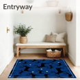 thumbnail image 3 of ODIKA 3'x5' Machine Washable Non-Slip Area Rug, Starry Night Reindeer Bathroom Midnight Sky Suite High Traffic Rug, Blue, 627932, 3 of 7