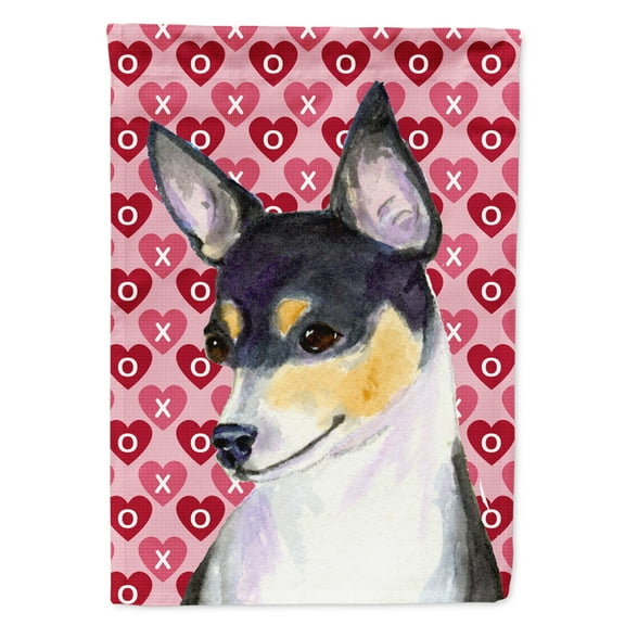 Carolines Treasures SS4518-FLAG-PARENT Chihuahua Hearts Love and Valentines Day Portrait Flag  multicolor