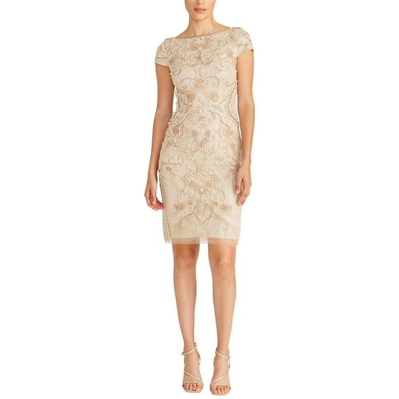Theia womens  Silvia Bateau Beaded Dress, 16