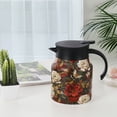 thumbnail image 3 of Natubeau Stainless Steel Hot Drink Insulated Flask, Red 1000ml Vintage Floral Pattern Tea Thermos, Thermal Teapot with Infuser and Lid, Tea Infuser Pot, 3 of 8