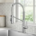 thumbnail image 2 of KRAUS Commercial Style Single Handle Pull-Down Kitchen Faucet in Spot-Free Stainless Steel, 2 of 15