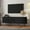 Black, variant on Modern 70" TV Stand for 80" TV, Wood Entertainment Center with Storage and Shelves, Tambour Door, Walnut