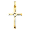 thumbnail image 2 of 14K Two Tone Gold Religious Cross Charm Pendant with 0.8mm Box Chain Necklace - 24", 2 of 3