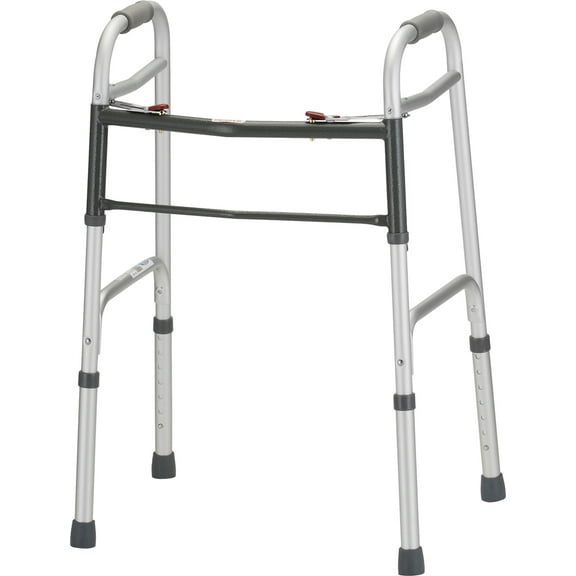 Silver Adult Standard Folding Walker - X-Small with 5 Inch Wheels - 1 Each / Each - 4090PW5