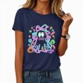 thumbnail image 2 of NOLDARES Halloween Shirt for Women Funny Ghost Costume Tshirts Halloween Short Sleeve Graphic Tee Tops(Navy,S), 2 of 7