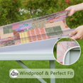 thumbnail image 6 of Pioneer Flower Floral Print Pattern Square Fitted Tablecloth with Elastic Edge,Square Table Cover,Washable Elastic Table Cover for Home Kitchen Party Decor 36"x36", 6 of 6