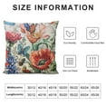 thumbnail image 5 of PRATYUS Red Poppy Floral Pillow Covers Spring Summer Fall Vintage Decorative Rustic Farmhouse Thorw Pillow Covers for Indoor Outdoor Sofa Living Room 22x22in, 5 of 5