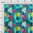 thumbnail image 1 of oneOone Cotton Jersey Teal Green Fabric Leaves Dress Material Fabric Print Fabric By The Yard 58 Inch Wide, 1 of 4