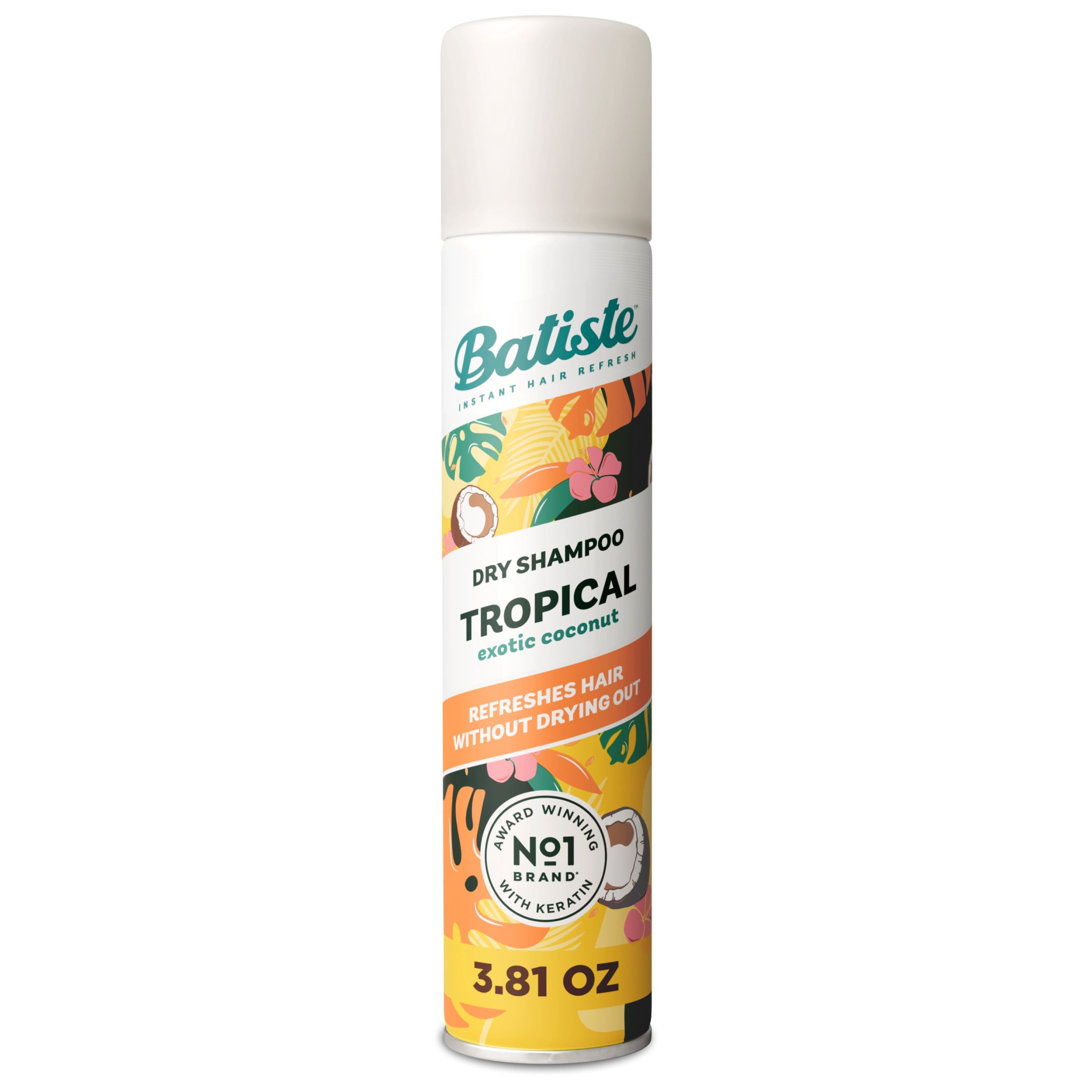 Batiste Dry Shampoo Variety 3-pack, Refresh Hair and Absorb Oil Between Washes, Waterless Shampoo for Added Hair Texture - Original Fragrance, Tropical Fragrance, & Overnight Deep Cleanse, 5.71 oz